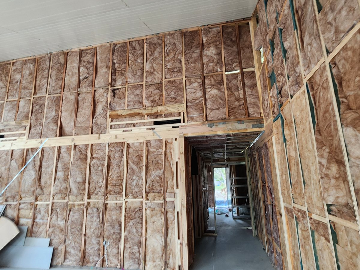 Wall insulation install